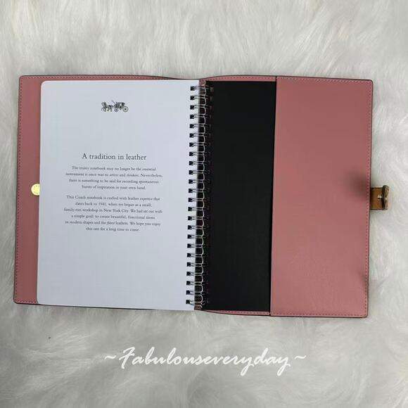 Coach Notebook In Signature Canvas/Gold/Powder Pink CEA49 NWT - Picture 4 of 6